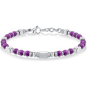 Silver & Purple Boho Beaded Bracelets for Women Trendy Jewelry Gifts for Lover
